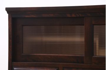 中古　リメイク　北海道民芸　モールガラスがアクセントになったローボード(テレビ台、収納棚、サイドボード)