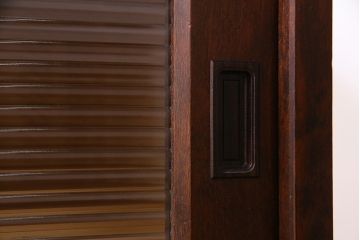 中古　リメイク　北海道民芸　モールガラスがアクセントになったローボード(テレビ台、収納棚、サイドボード)