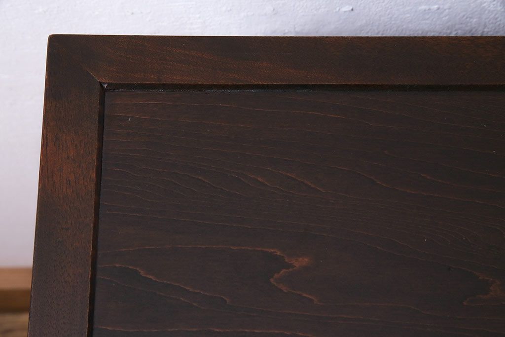 中古　リメイク　北海道民芸　モールガラスがアクセントになったローボード(テレビ台、収納棚、サイドボード)