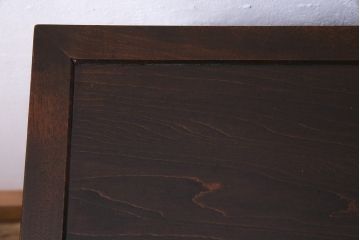 中古　リメイク　北海道民芸　モールガラスがアクセントになったローボード(テレビ台、収納棚、サイドボード)