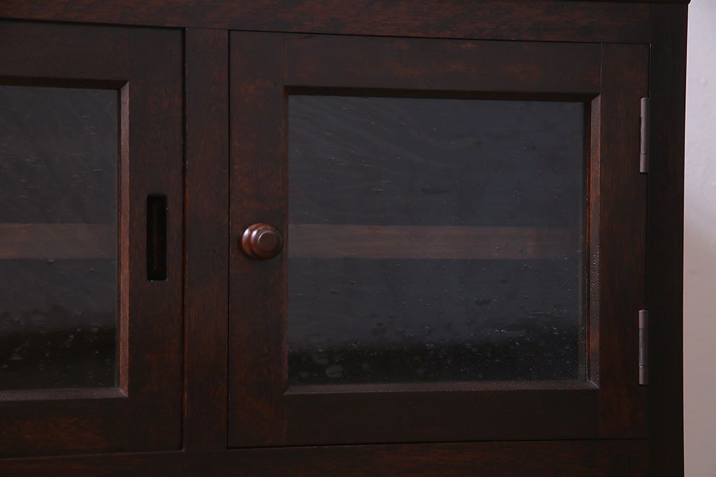 リメイク家具　松本民芸　シックな佇まいが魅力的な脚付きローボード(テレビ台、リビングボード)(R-037178)