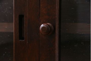 リメイク家具　松本民芸　シックな佇まいが魅力的な脚付きローボード(テレビ台、リビングボード)(R-037178)