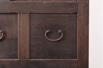 アンティーク家具　明治期　三方ケヤキ材　上手物　和の情緒あふれる階段箪笥(R-037181)