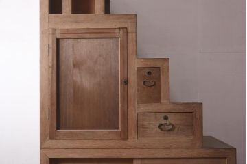 アンティーク家具　古民具　明治大正期　上手物!和の情緒あふれる佇まいの重ね階段箪笥(R-037182)