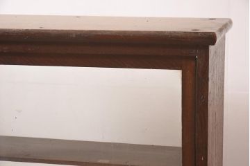 アンティーク家具　栗材　シックに仕上がるタバコ屋さんのL型ガラスケース(ショーケース、陳列棚)(R-037189)