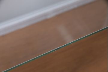 アンティーク家具　ペイント家具　フレンチグレーが可愛らしいガラスケース(ショーケース、陳列棚、飾り棚)