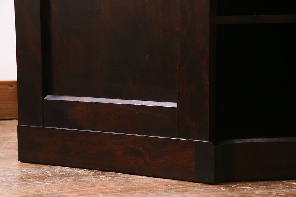 中古　北海道民芸家具　シックな雰囲気が素敵なコーナーボード(テレビ台、ローボード)