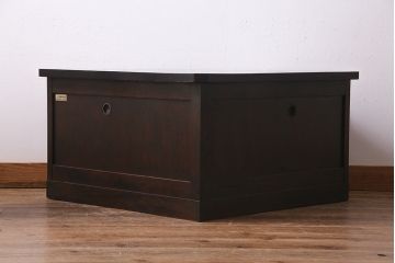 中古　北海道民芸家具　シックな雰囲気が素敵なコーナーボード(テレビ台、ローボード)