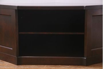 中古　北海道民芸家具　シックな雰囲気が素敵なコーナーボード(テレビ台、ローボード)
