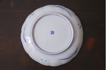 アンティーク雑貨　明治期　紅葉に鹿　7寸染付皿3枚セット(和食器)(R-037194)