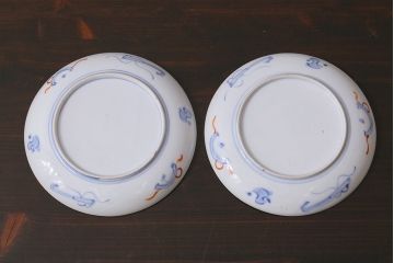 アンティーク雑貨　明治期　色絵　伊万里　6寸3分皿2枚セット(和食器)(R-037199)