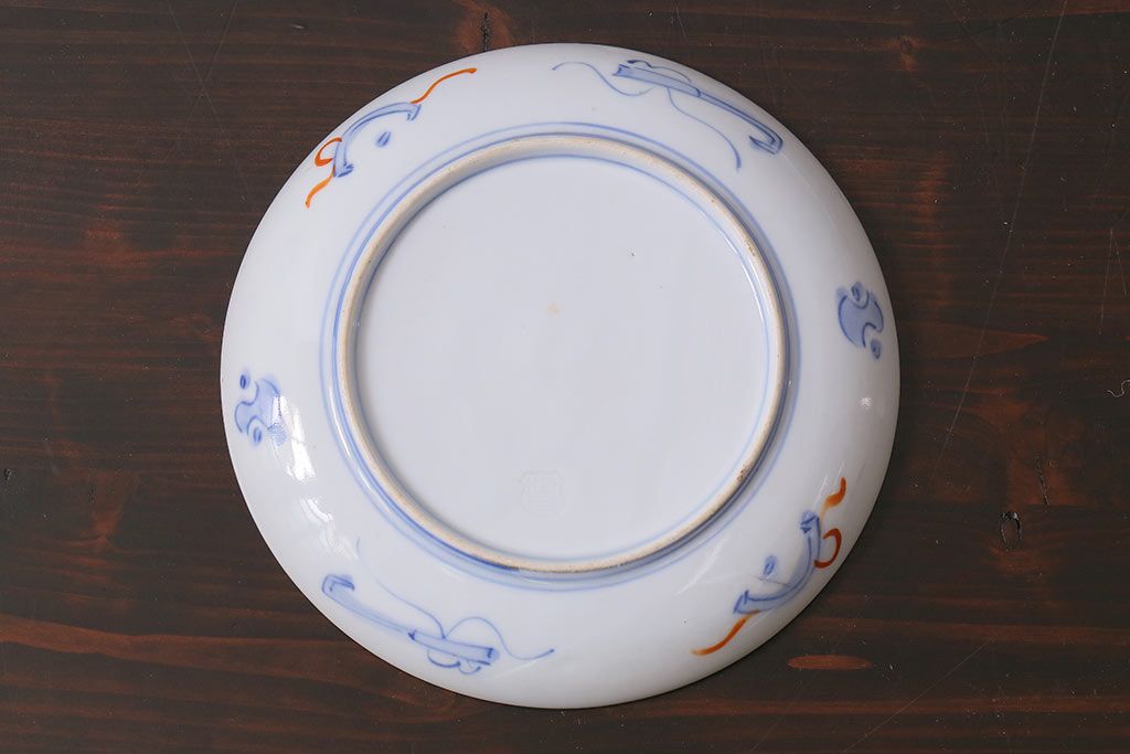 アンティーク雑貨　明治期　色絵　伊万里　6寸3分皿2枚セット(和食器)(R-037199)