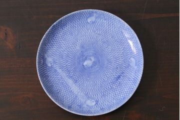 アンティーク雑貨　大正昭和初期　図変わり金魚図　印判皿3枚セット(和食器、小皿)(R-037201)