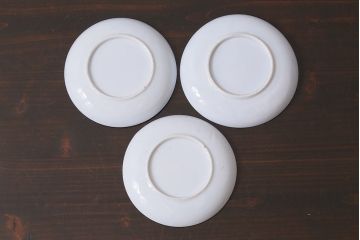 アンティーク雑貨　大正昭和初期　図変わり金魚図　印判皿3枚セット(和食器、小皿)(R-037201)