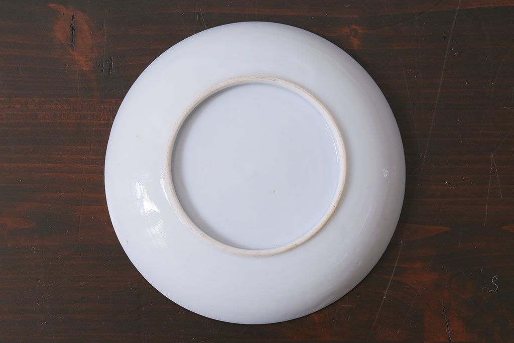 アンティーク雑貨　大正昭和初期　図変わり金魚図　印判皿2枚セット(和食器、小皿)(R-037202)