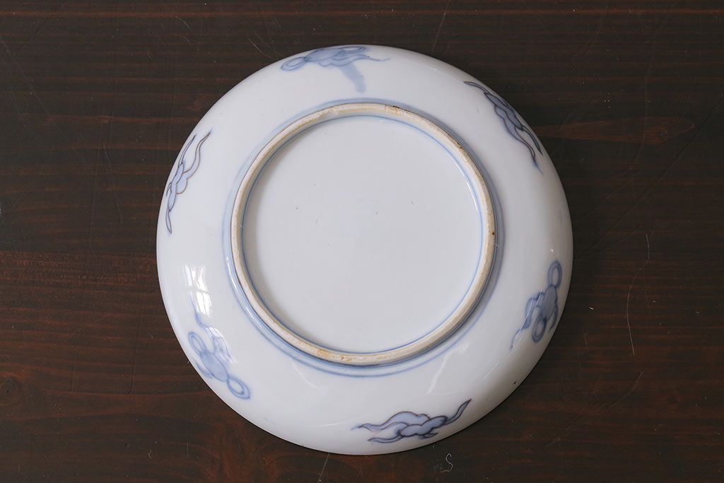 アンティーク雑貨　上手　明治期　色絵ねじり文5寸皿3枚セット(和食器)(R-037203)