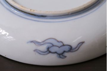 アンティーク雑貨　上手　明治期　色絵ねじり文5寸皿3枚セット(和食器)(R-037203)