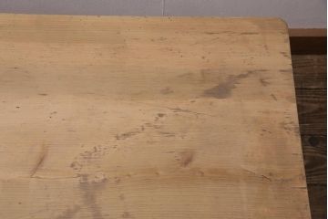 アンティーク家具　昭和初期　ストリップド(剥離)　ヒノキ材　和洋折衷な文机(ローテーブル)(R-037205)