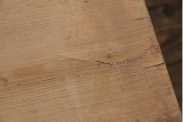 アンティーク家具　昭和初期　ストリップド(剥離)　ヒノキ材　和洋折衷な文机(ローテーブル)(R-037205)