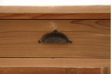 アンティーク家具　昭和初期　ストリップド(剥離)　ヒノキ材　和洋折衷な文机(ローテーブル)(R-037205)
