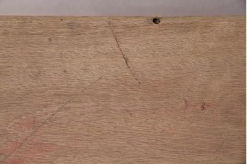 アンティーク家具　昭和初期　ストリップド(剥離)　ナラ材　花の透かし彫りが可憐な雰囲気の文机(ローテーブル)(R-037206)