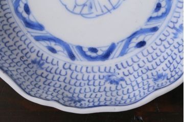 アンティーク雑貨　江戸後期~幕末　伊万里　微塵唐草　染付小皿3枚セット(なます皿)