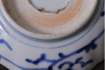 アンティーク雑貨　江戸後期~幕末　伊万里　微塵唐草　染付小皿3枚セット(なます皿)