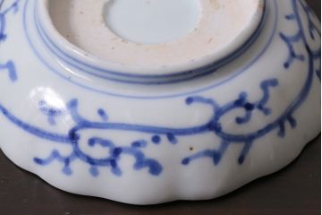 アンティーク雑貨　江戸後期~幕末　伊万里　微塵唐草　染付小皿3枚セット(なます皿)(R-037215)