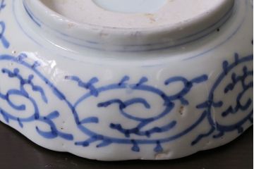 アンティーク雑貨　骨董　幕末期　伊万里　微塵唐草文　なます皿2枚セット(鉢、和食器)(R-037216)