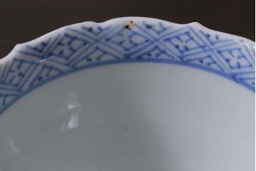 アンティーク雑貨　古民具・骨董　江戸後期　伊万里　蛸唐草　角福　蕎麦猪口3個セット(R-037224)