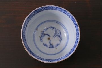 アンティーク雑貨　古民具・骨董　明治期　色絵蕎麦猪口　伊万里　向付3個セット(R-037225)