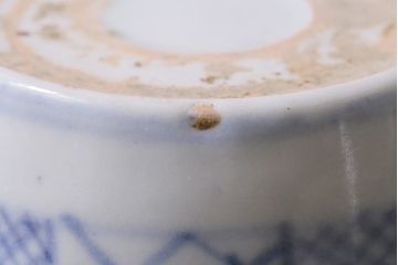 アンティーク雑貨　江戸後期　古伊万里　幾何学蕎麦猪口2個セット(和食器)(R-037230)