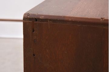 アンティーク家具　昭和中期　シルバーの取っ手がお洒落なレトロな佇まいの文机(座机、ローテーブル、片袖机)(R-037234)