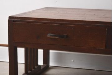 アンティーク家具　大正昭和初期　脚のデザインが目を惹くレトロな文机(座机、ローテーブル)(R-037235)