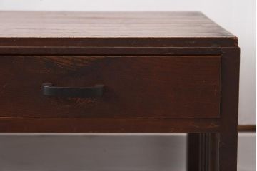 アンティーク家具　大正昭和初期　脚のデザインが目を惹くレトロな文机(座机、ローテーブル)(R-037235)