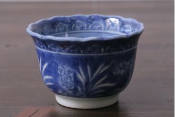 アンティーク雑貨　江戸期　古伊万里　染付　湯呑2客セット(向付、蕎麦猪口)(R-037236)