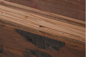 アンティーク家具　明治大正期　前面ケヤキ材　ダイナミックな木目が魅力の時代箪笥(茶箪笥、収納棚、戸棚、引き出し)(R-037261)