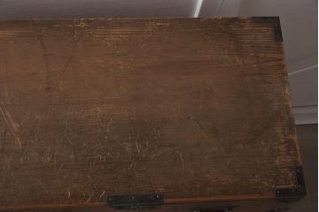 アンティーク家具　明治大正期　前面ケヤキ材　ダイナミックな木目が魅力の時代箪笥(茶箪笥、収納棚、戸棚、引き出し)(R-037261)