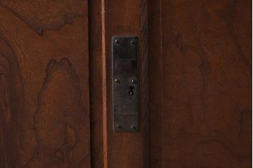 アンティーク家具　明治大正期　前面ケヤキ材　ダイナミックな木目が魅力の時代箪笥(茶箪笥、収納棚、戸棚、引き出し)(R-037261)