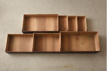 アンティーク家具　古民具・骨董　明治期　片開き戸付きの風情ある小タンス(引き出し、時代箪笥、整理タンス)(R-037263)