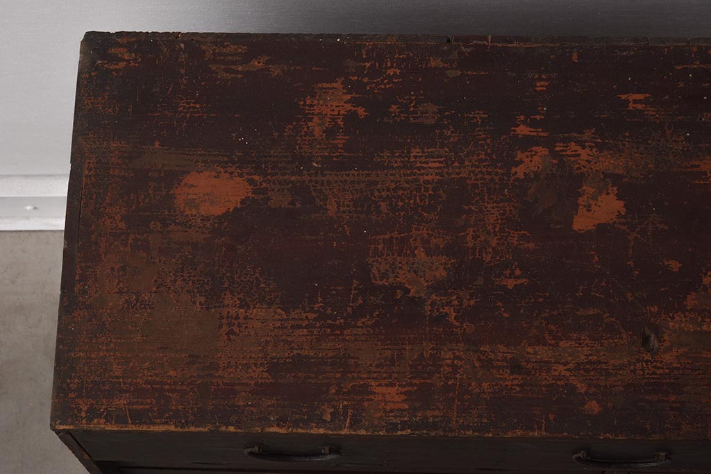 アンティーク家具　古民具・骨董　明治期　片開き戸付きの風情ある小タンス(引き出し、時代箪笥、整理タンス)(R-037263)