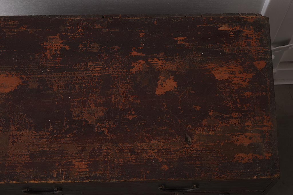 アンティーク家具　古民具・骨董　明治期　片開き戸付きの風情ある小タンス(引き出し、時代箪笥、整理タンス)(R-037263)