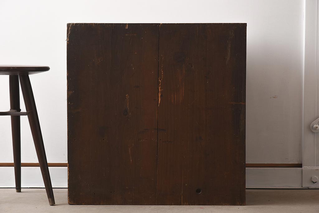 アンティーク家具　古民具・骨董　明治期　片開き戸付きの風情ある小タンス(引き出し、時代箪笥、整理タンス)(R-037263)