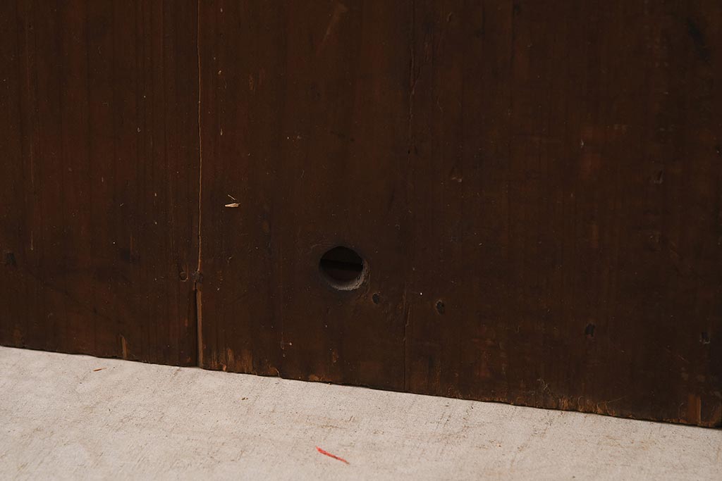 アンティーク家具　古民具・骨董　明治期　片開き戸付きの風情ある小タンス(引き出し、時代箪笥、整理タンス)(R-037263)