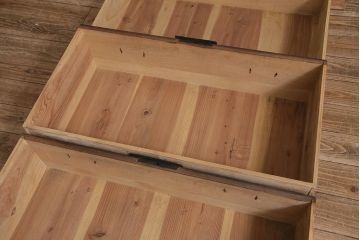 アンティーク家具　和製アンティーク　明治大正期　前面ヒノキ(檜)材　経年による深い木の色合いが魅力の重ね箪笥(タンス、衣装箪笥、引き出し)(R-037279)