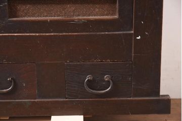 アンティーク家具　和製アンティーク　明治期　和の風情を感じる三尺水屋箪笥(食器棚、収納棚、戸棚、キャビネット)(R-037282)