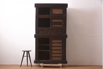 アンティーク家具　和製アンティーク　明治期　和の風情を感じる三尺水屋箪笥(食器棚、収納棚、戸棚、キャビネット)(R-037282)