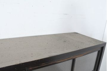 アンティーク家具　収納力抜群　16杯の引き出しが付いたガラス戸棚(収納棚)(R-037286)