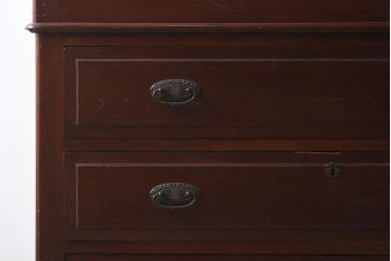 アンティーク家具　上手物!　楠(クスノキ)材　大正ロマンな衣装盆付き和タンス(衣装箪笥、チェスト、着物箪笥、収納箪笥)(R-037287)