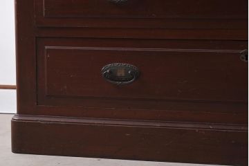アンティーク家具　上手物!　楠(クスノキ)材　大正ロマンな衣装盆付き和タンス(衣装箪笥、チェスト、着物箪笥、収納箪笥)(R-037287)